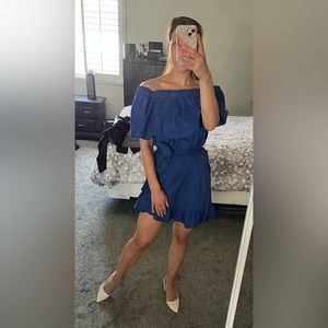 WORN ONCE - Who What Wear Blue Cotton Dress